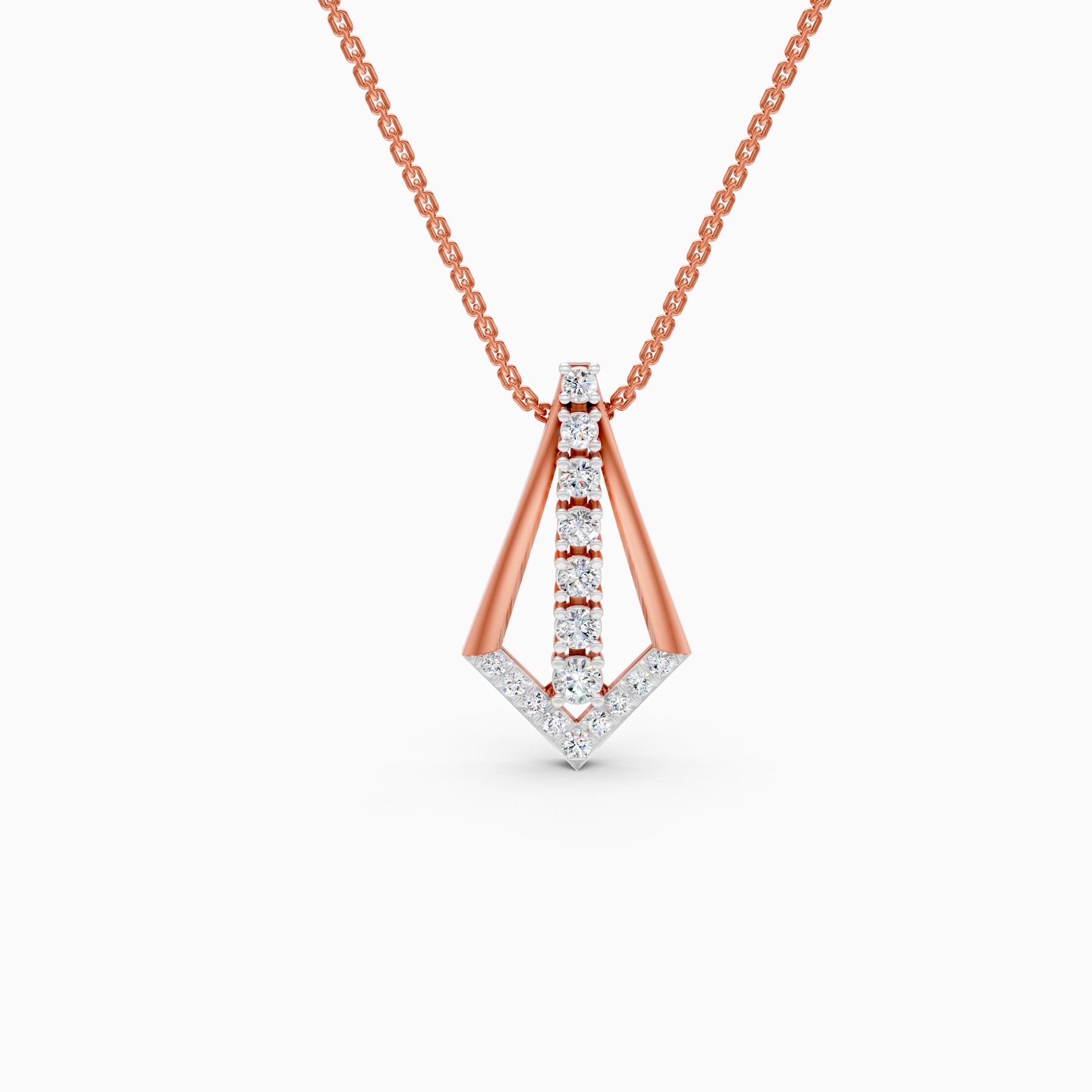 Modern V Shape Lab Grown Diamond Necklace